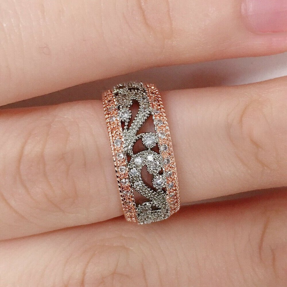 New Two Tone 925 Silver Sapphire Ring - Picture 2 of 5